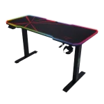 cheap white desk for games with XXL mouse pad