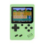 8 Bit retro green handheld game console with 400 built-in games