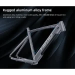 Lightweight and strong aluminum alloy frame.