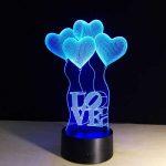 Hearts & Ballons - 3D Optical Illusion LED Hologram Lamp - Image 3