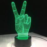 3D Optical Illusion LED Hologram Victory Hand Lamp - Image 4
