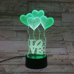Hearts & Ballons - 3D Optical Illusion LED Hologram Lamp - Image 11