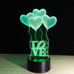 Hearts & Ballons - 3D Optical Illusion LED Hologram Lamp - Image 4