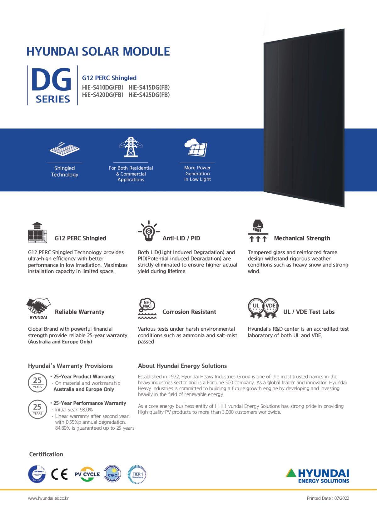 Hyundai Solar Panel 410W HiE-S410DG(FB) Perc Shingled Full Black - Image 4