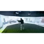 laser gun game with projected targets in a panoramic mode