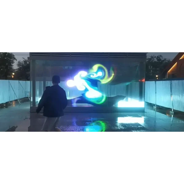 interactive transparent LED display for indoor and outdoor use