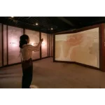 interactive transparent LED display with flip the book with your hand scene