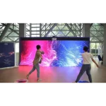 interactive transparent LED display with Interactive Particles game