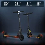 A electric scooter that can climb hills of 15°.