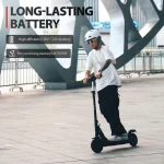 Electric scooter that can travel up to 30 km per charge.