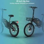 Foldable e-bike with 20 inch tires.