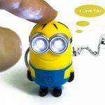 3D Minions Mini LED and Sound Keychain