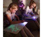 glow draw board with light