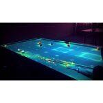 innvovative interactive pool with burning leaves effect