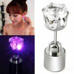 One Light Up LED Earrings with Cubic Zirconia Stone