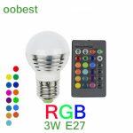 Oobest E27 (3W) Smart RGB Music Bulb with 24 Keys Remote Controller