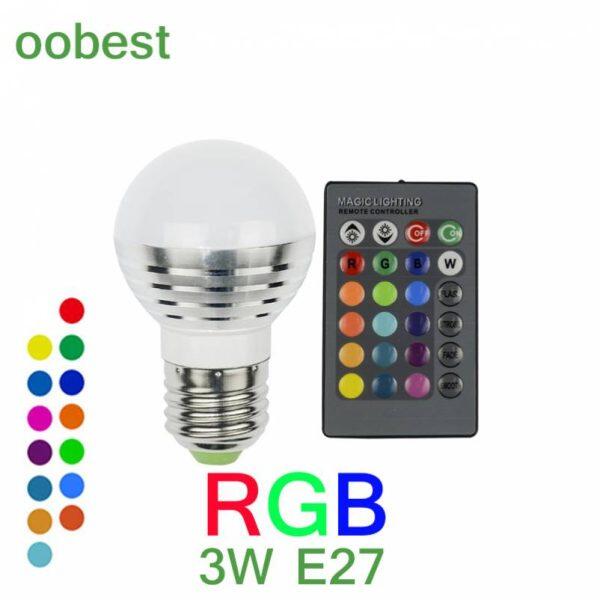 Oobest E27 (3W) Smart RGB Music Bulb with 24 Keys Remote Controller