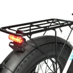 All-terrain e-bike with a plush comfort feature.