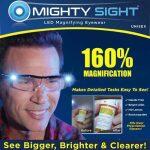 Mighty sight LED magnifying glasses for easy reading