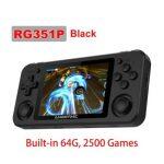 black portable game console with PS1 and N64 games