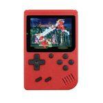 8 Bit retro red handheld game console with 400 built-in games