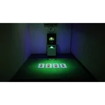 a sports machine with projectors and audio