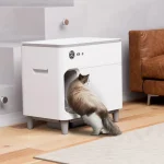 cat litter box with rotating mechanism
