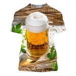 Summer Beer 3D Print Men T-Shirt Casual Streetwear 2021