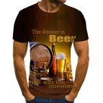 Summer Beer 3D Print Men T-Shirt Casual Streetwear 2021