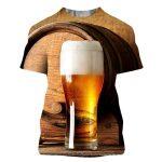Summer Beer 3D Print Men T-Shirt Casual Streetwear 2021