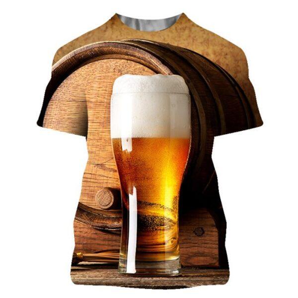 Summer Beer 3D Print Men T-Shirt Casual Streetwear 2021