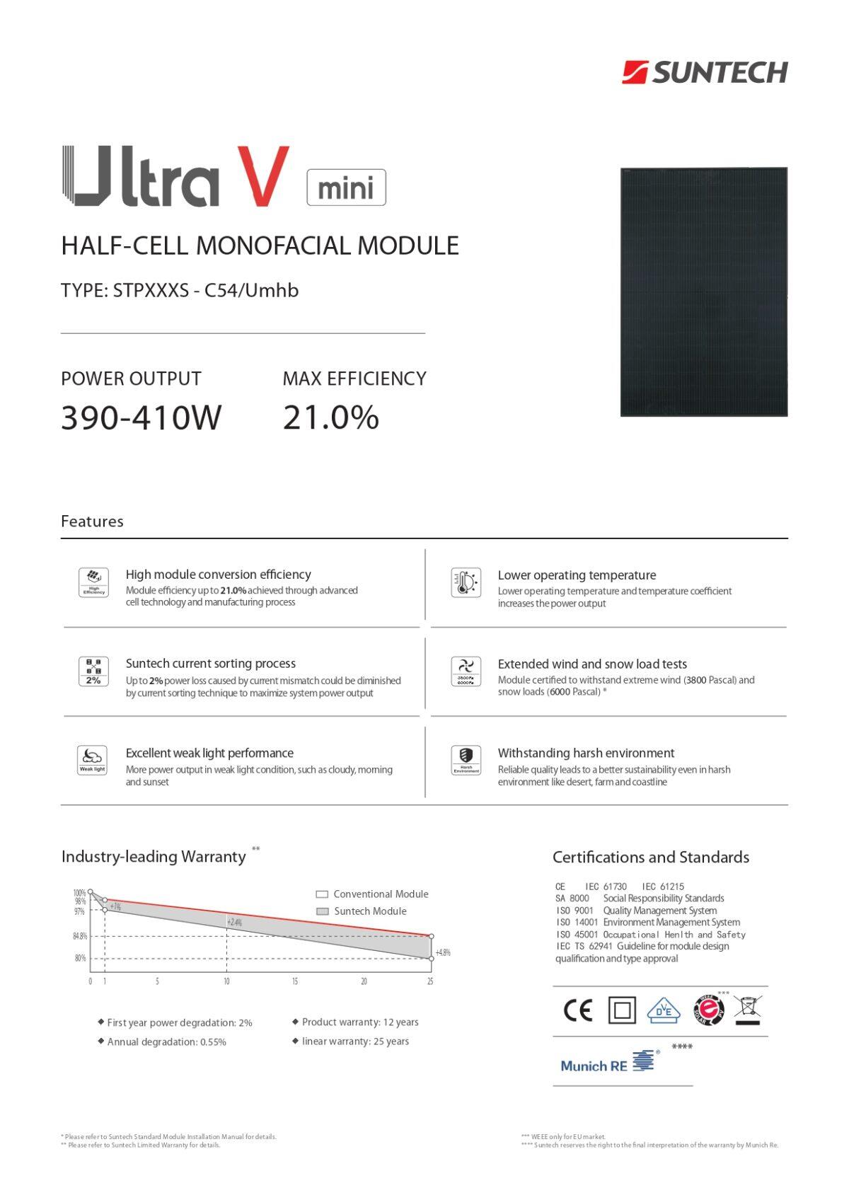 Suntech Solar Panel 400 Watt STP400S - C54/Umhb Full Black - Image 3