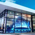 portable led transparent screen for shopping centers