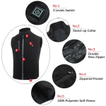 heated vest with polar fleece fabric