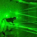 game with green laser beams