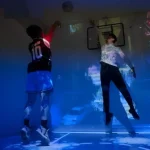 basketball interactive projection for immersive game