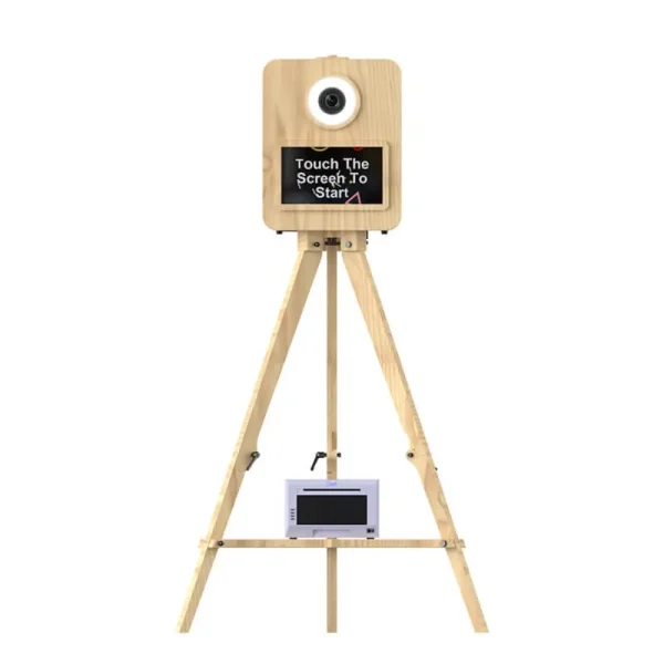 wooden photo booth