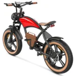 electric bike with a cowboy-style leather bike bag