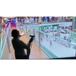 holographic wall creating a 3D commercial environment