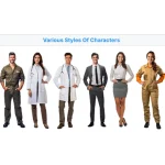 AI-powered display with various avatars